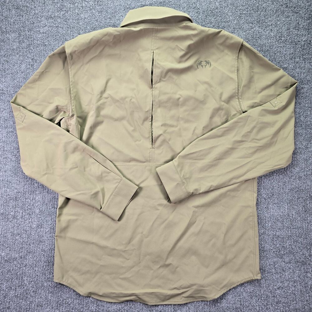 Kuiu Mesa Shirt Mens Large Khaki Performance Fishing Vented Long Sleeve Snap Up - Picture 2 of 7